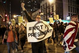 Demonstrace v Chicagu proti nově zvolenému americkému prezidentovi Donaldu Trumpovi.