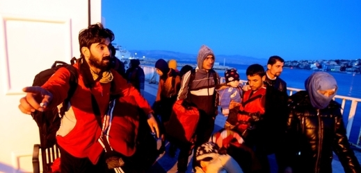 Běženci na ostrově Chios.