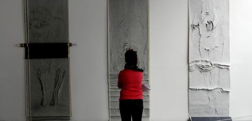 Výstava obrazů Adrieny Šimotové s názvem Menší ohlédnutí a Vyjevování.