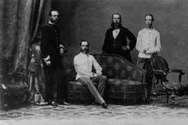 Císař a jeho bratři. Zleva: Karel Ludvík, František Josef I., Ferdinand Maximilian (později Maxmilián I. Mexický) a Ludvík Viktor.