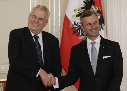 Miloš Zeman se setkal s rakouským kandidátem Norbertem Hoferem.