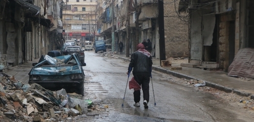 Ulice zničeného Aleppa.