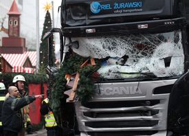 Kamion, který použil atentátník k útoku v Berlíně.