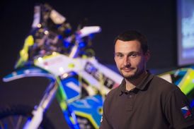 Český motocyklový závodník Ondřej Klymčiw.