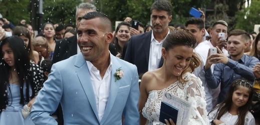Carlos Tévez na své svatbě.