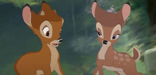 Slavná animovaná pohádka Bambi. 