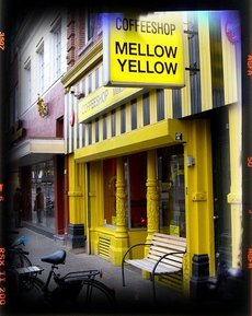 Amsterodamský coffeeshop Mellow Yellow.