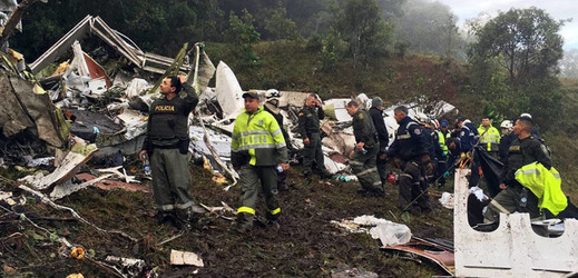 Letecká katastrofa v Kolumbii.