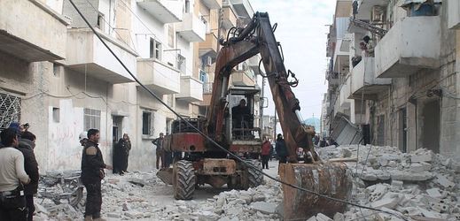 Následky bombardování v syrském Idlíbu.