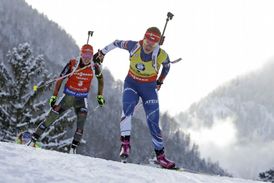 Gabriela Koukalová na trati Světového poháru.