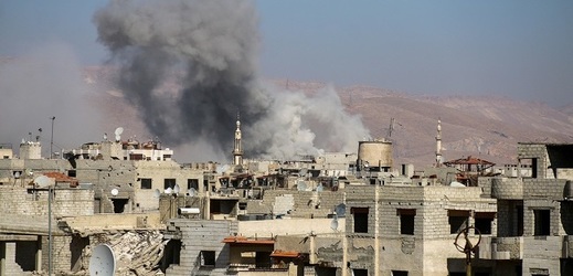 Bombardování syrského Damašku.