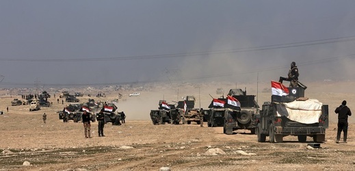 Irácké jednotky v Mosulu.