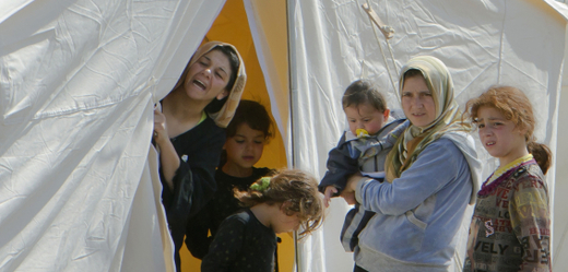 Ženy v uprchlickém táboře.
