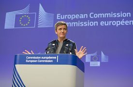 Eurokomisařka pro hospodářskou soutěž Margrethe Vestagerová.