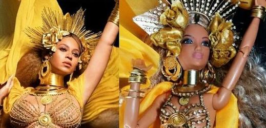 Těhotná zpěvačka Beyoncé jako panenka Barbie.