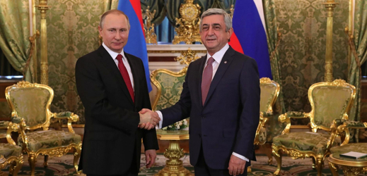 Ruský prezident Vladimir Putin a arménský prezident Serž Sarkisjan.
