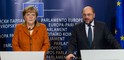 Angela Merkelová a Martin Schulz. 