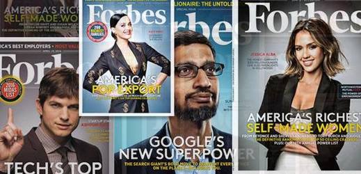 Titulní strany amerického ekonomického časopisu Forbes.