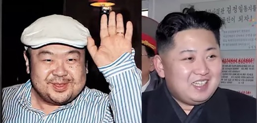 Zleva: Bratr severokorejského vůdce Kim Čong-nam a Kim Čong-un.