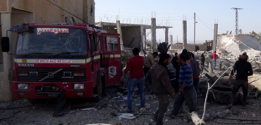 Idlib po útoku chemických zbraní.