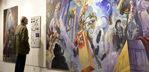 Výstava Karla Jerieho poprvé ukazuje pohromadě autorova velkoformátová malířská plátna.