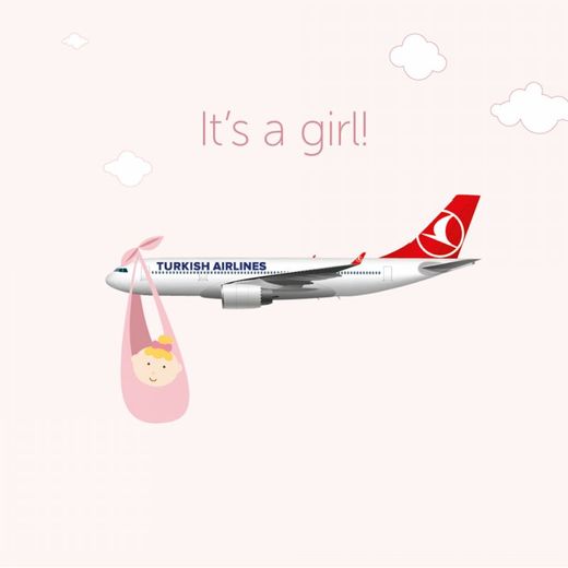 Je to holčička! oznámila společnost Turkish Airlines na své facebookové stránce.