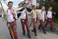 Na tradiční velikonoční koledu se 17. dubna vydali chlapci z Lanžhota na Břeclavsku.