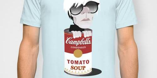 Tričko s potiskem Campbellské polévky výtvarníka Andyho Warhola.