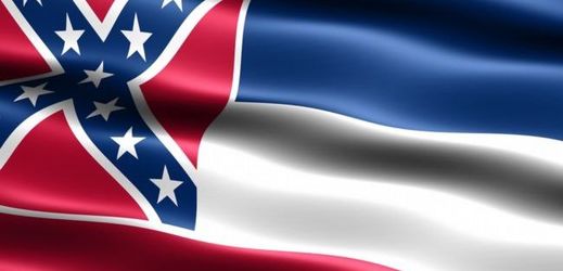 Vlajka státu Mississippi.
