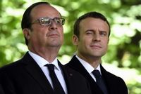 Zleva François Hollande a Emmanuel Macron.