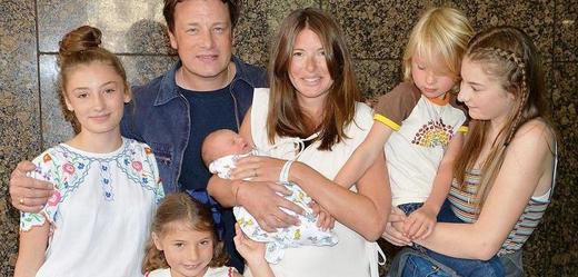 Jamie Oliver s rodinou.