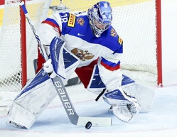 Ruský brankář Andrej Vasilevskij.