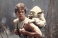 Mark Hamill alias Luke Skywalker při tréninku s mistrem Yodou. 