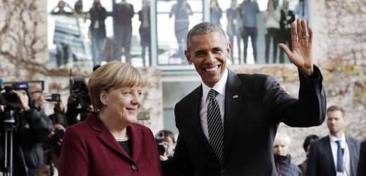 Setkání kancléřky Angely Merkelové a bývalého prezidenta USA B. Obamy.