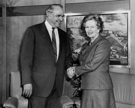 Helmut Kohl a Margaret Thatcherová, 1986.