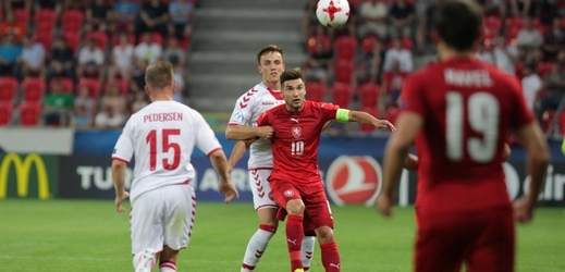 Michal Trávník v zápase s Dánskem.