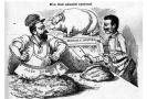 Dobová karikatura T. G. Masaryka (vlevo) a J. S. Machara.