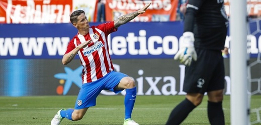 Španělský útočník Fernando Torres v dresu Atlético Madrid