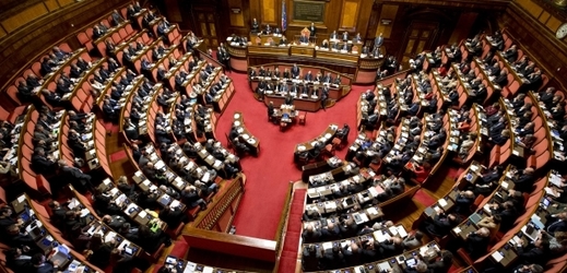 Zasedání italského parlamentu.