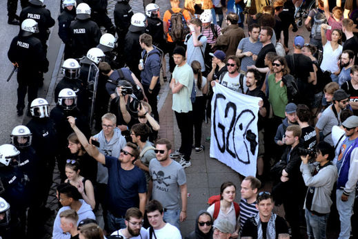 Demonstrace v Hamburku.
