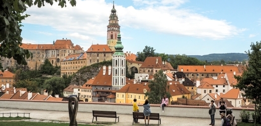 Jihočeské historické město Český Krumlov na řece Vltavě.