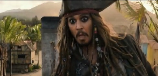 Postava Jacka Sparrowa (Johny Depp) z filmu Piráti z Karibiku.