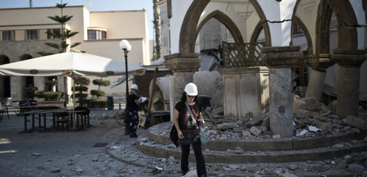 Následky zemětřesení na řeckém ostrově Kos.