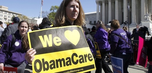 Příznivci zdravotní reformy Obamacare.