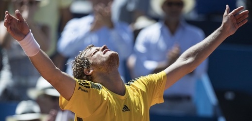 Mladý tenista Yannick Hanfmann po vítězství v semifinále a vstupu do prvního finále nejvyšší tenisové soutěže.