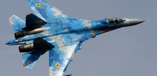 Na snímku stíhací letoun SU-27 z Ukrajiny.