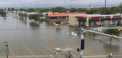 Záplavy v Houstonu.