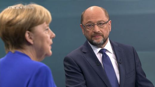Angela Merkelová a Martin Schulz.