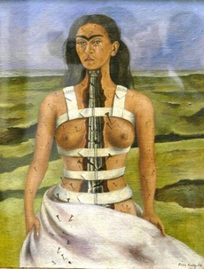 Autoportrét mexické malířky Fridy Kahlo.