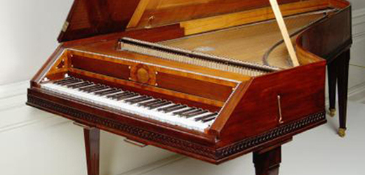 Klavír, na který hrál při svém pražském pobytu Wolfgang Amadeus Mozart.